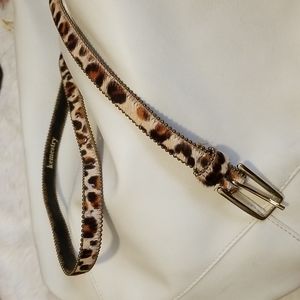 Kemestry animal print belt with gold toned hardware